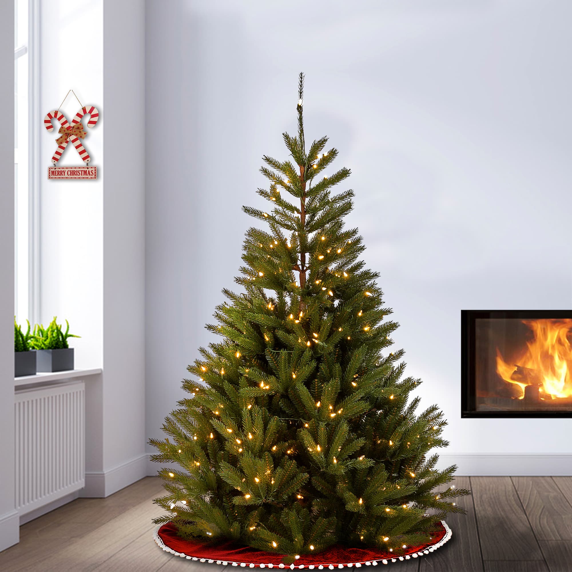 7.5ft. Pre-Lit Topeka Spruce Artificial Christmas Tree, Clear Lights